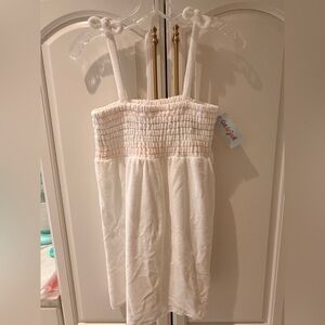 NWT girls, white terry cloth dress beach cover-up